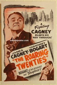 v902 ROARING TWENTIES one-sheet movie poster R1956 James Cagney, Bogart