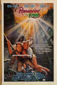 v908 ROMANCING THE STONE one-sheet movie poster '84 Douglas, Turner