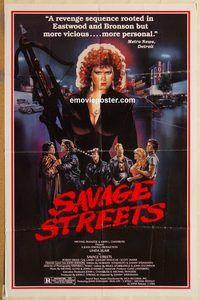v924 SAVAGE STREETS one-sheet movie poster '84 bad girl Linda Blair!