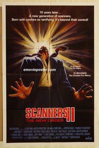 v927 SCANNERS 2 one-sheet movie poster '91 The New Order, sequel!