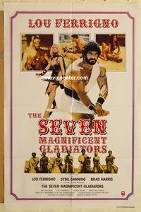 v939 SEVEN MAGNIFICENT GLADIATORS one-sheet movie poster '83 Lou Ferrigno