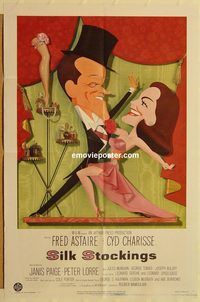 v950 SILK STOCKINGS one-sheet movie poster '57 Fred Astaire, Cyd Charisse