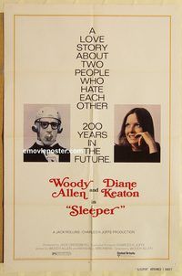 v956 SLEEPER advance one-sheet movie poster '74 Woody Allen, Diane Keaton