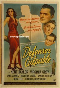v958 SMOOTH AS SILK Spanish/US one-sheet movie poster '46 Kent Taylor, noir!