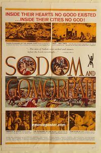 v961 SODOM & GOMORRAH one-sheet movie poster '63 Stewart Granger, Angeli