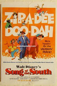 v962 SONG OF THE SOUTH one-sheet movie poster R72 Walt Disney, Uncle Remus