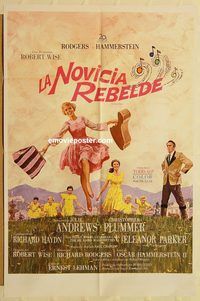 v963 SOUND OF MUSIC Spanish/US one-sheet movie poster '65 Julie Andrews