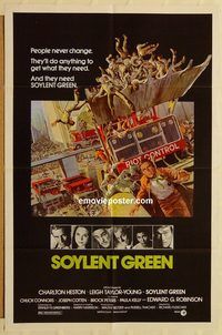 v964 SOYLENT GREEN one-sheet movie poster '73 Charlton Heston, Robinson