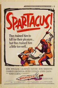 v965 SPARTACUS one-sheet movie poster R67 Kubrick, Kirk Douglas