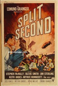 v966 SPLIT SECOND one-sheet movie poster '53 Powell film noir!