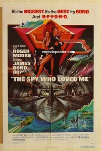 v967 SPY WHO LOVED ME one-sheet movie poster '77 Roger Moore as James Bond