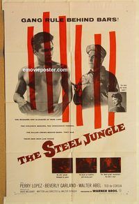 v975 STEEL JUNGLE one-sheet movie poster '56 Perry Lopez, Beverly Garland