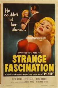 v979 STRANGE FASCINATION one-sheet movie poster '52 bad girl Cleo Moore!