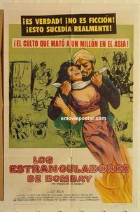 v981 STRANGLERS OF BOMBAY Spanish/US one-sheet movie poster '60 murder cult!
