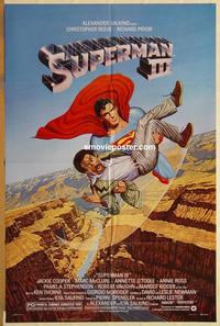 v988 SUPERMAN 3 one-sheet movie poster '83 Chris Reeve, Richard Pryor