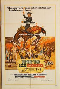 v989 SUPPORT YOUR LOCAL GUNFIGHTER one-sheet movie poster '71 James Garner