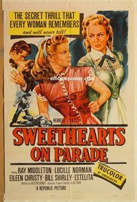 v992 SWEETHEARTS ON PARADE one-sheet movie poster '53 Middleton, Norman