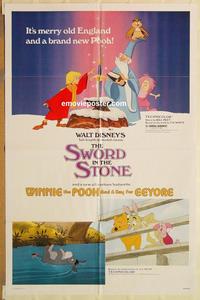 v996 SWORD IN THE STONE/WINNIE POOH & A DAY FOR EEYORE one-sheet movie poster '83