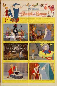 v995 SWORD IN THE STONE style B one-sheet movie poster '64 Walt Disney