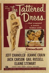 v999 TATTERED DRESS one-sheet movie poster '57 Jeff Chandler, Jeanne Crain