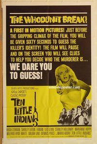 w008 TEN LITTLE INDIANS one-sheet movie poster '66 Agatha Christie