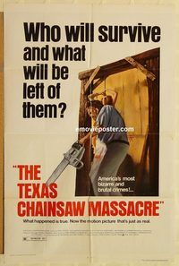 w015 TEXAS CHAINSAW MASSACRE one-sheet movie poster R80 Tobe Hooper