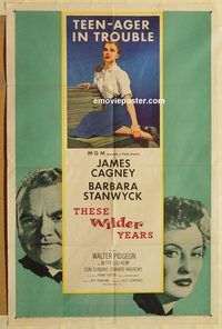 w019 THESE WILDER YEARS one-sheet movie poster '56 Cagney + bad girl!