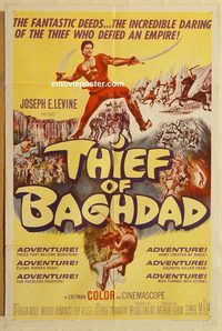 w022 THIEF OF BAGHDAD one-sheet movie poster '61 Steve Reeves
