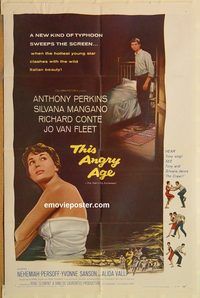 w024 THIS ANGRY AGE one-sheet movie poster '58 Anthony Perkins, Mangano