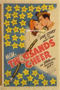 w027 THOUSANDS CHEER one-sheet movie poster '43 Mickey Rooney, Judy Garland