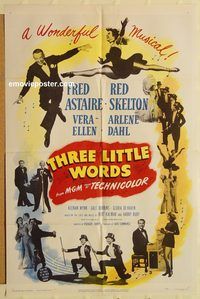w028 THREE LITTLE WORDS one-sheet movie poster '50 Fred Astaire, Skelton