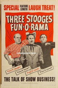 w029 THREE STOOGES FUN-O-RAMA one-sheet movie poster '59 Larry, Moe & Joe