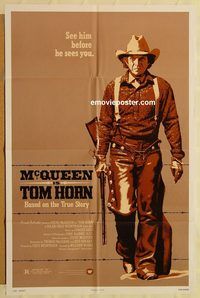 w038 TOM HORN one-sheet movie poster '80 Steve McQueen, Linda Evans