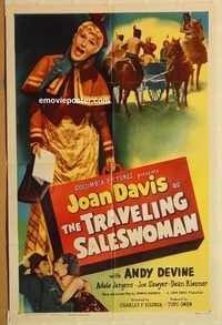 w045 TRAVELING SALESWOMAN one-sheet movie poster '49 Joan Davis, Devine