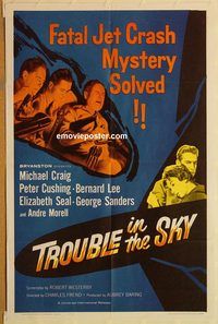 w050 TROUBLE IN THE SKY one-sheet movie poster '60 Michael Craig, Cushing