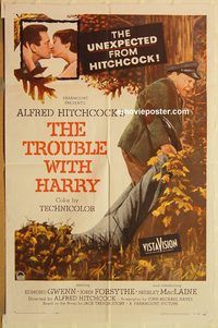 w051 TROUBLE WITH HARRY one-sheet movie poster '55 Alfred Hitchcock, Gwenn