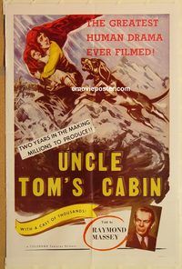 w063 UNCLE TOM'S CABIN one-sheet movie poster R58 classic!