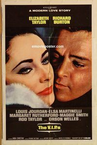 w076 VIPS one-sheet movie poster '63 Elizabeth Taylor, Burton, Jourdan