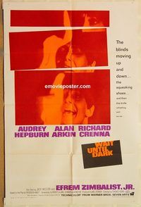 w079 WAIT UNTIL DARK one-sheet movie poster '67 blind Audrey Hepburn!