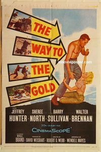 w082 WAY TO THE GOLD one-sheet movie poster '57 Jeffrey Hunter, North