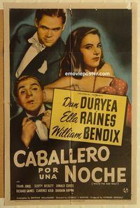 w092 WHITE TIE & TAILS Spanish/US one-sheet movie poster '46 Duryea, Raines