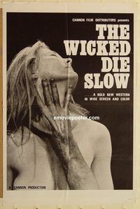 w095 WICKED DIE SLOW one-sheet movie poster '68 sexploitation western!