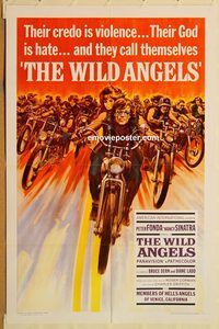 w096 WILD ANGELS one-sheet movie poster '66 AIP Peter Fonda, Nancy Sinatra