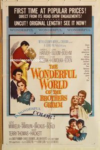 w107 WONDERFUL WORLD OF THE BROTHERS GRIMM one-sheet movie poster '62