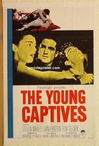 w115 YOUNG CAPTIVES one-sheet movie poster '59 bad teens, Steven Marlo