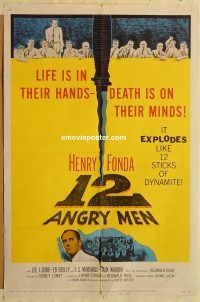 y002 12 ANGRY MEN one-sheet movie poster '57 Henry Fonda, Cobb, Lumet