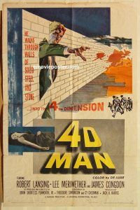 y014 4D MAN one-sheet movie poster '59 Robert Lansing, Lee Meriwether