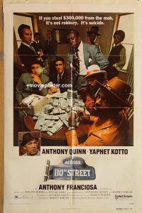 y027 ACROSS 110TH STREET one-sheet movie poster '72 Franciosa, Yaphet Kotto