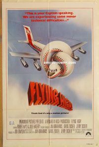 y035 AIRPLANE int'l one-sheet movie poster '80 Lloyd Bridges, Flying High!
