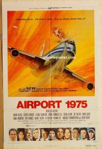 y037 AIRPORT 1975 one-sheet movie poster '74 Charlton Heston, Black